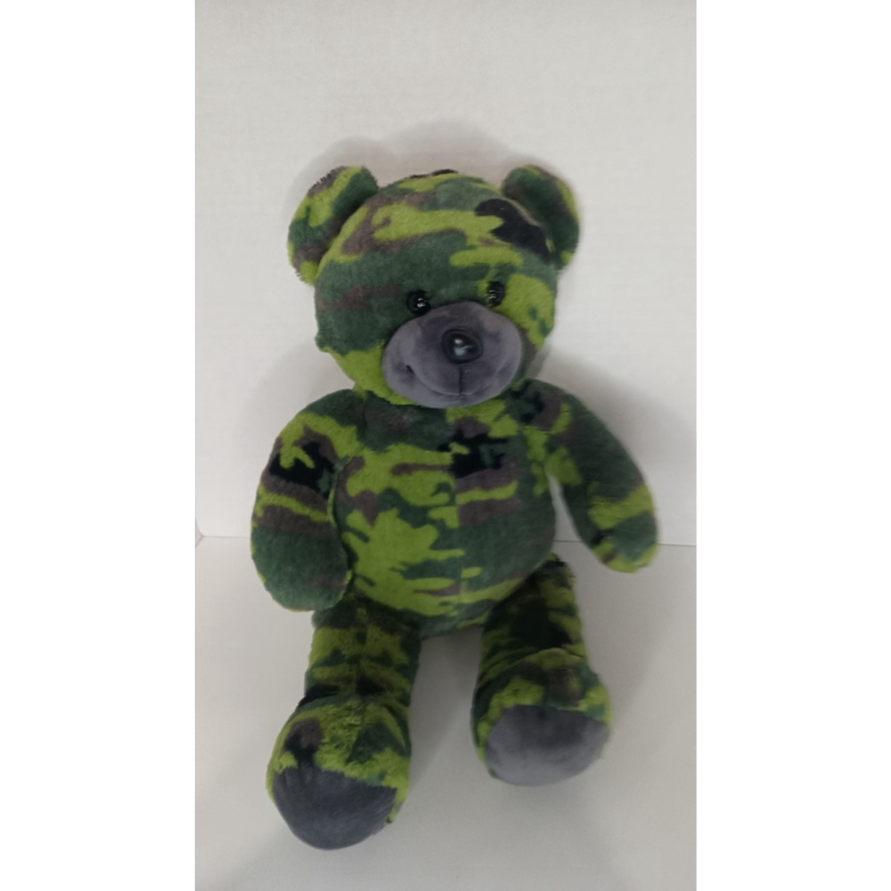 Stuffed Animal Green Camo Bear 16”
